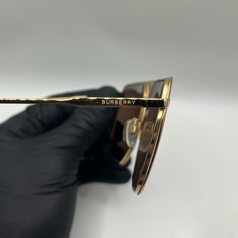 Burberry Gold and Brown Men's Sunglasses - Picture 6 of 9